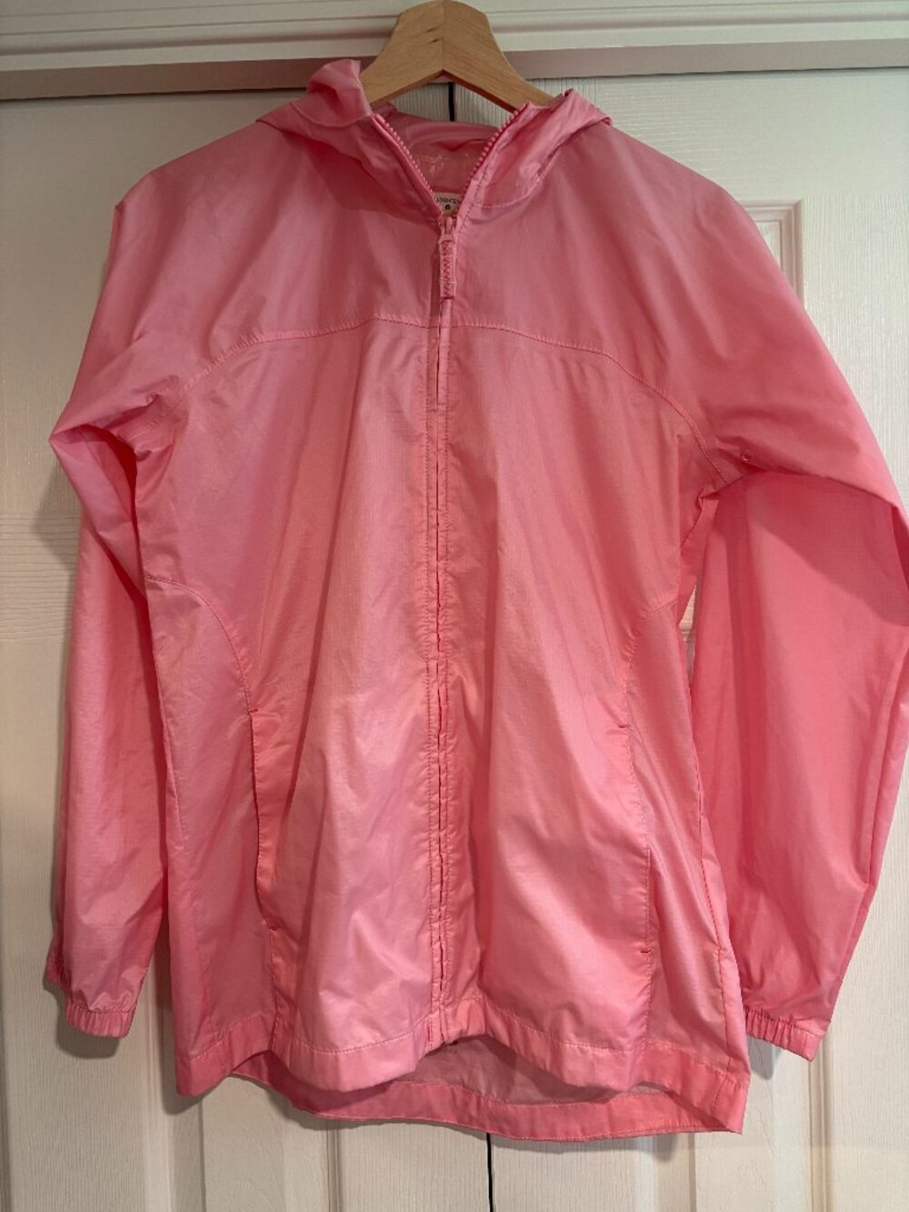 Lands' End Lightweight Packable Rain Jacket Pink Girls' Large 14